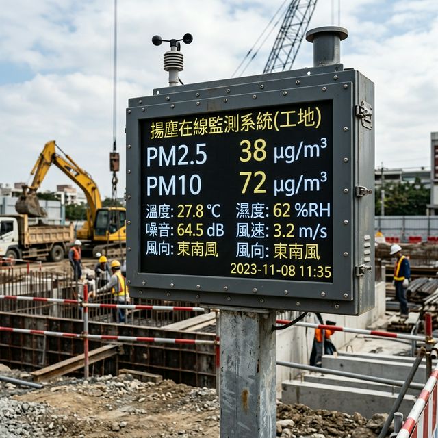 藍域智測工地揚塵監測看板 BG-DUST-280 即時顯示設備