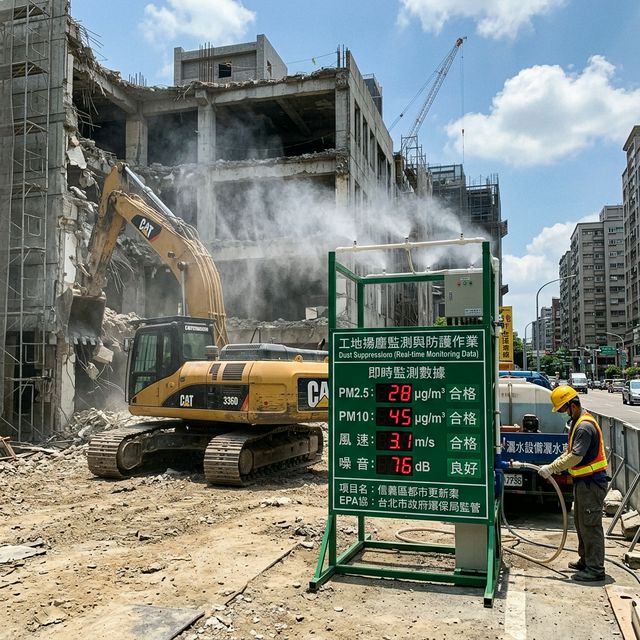 藍域智測工地揚塵監測看板 BG-DUST-280 即時顯示設備 應用情境